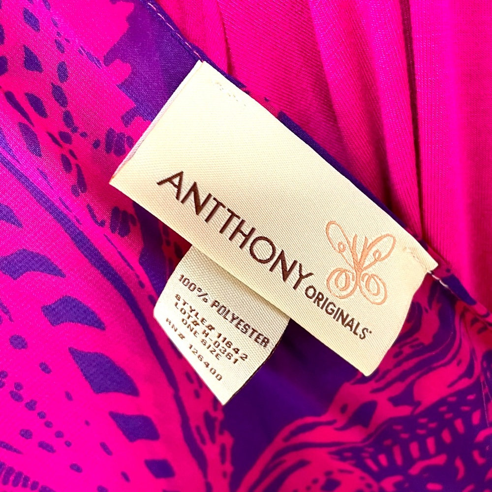 NWT Antthony Originals Pink and Purple Asym Hem Tunics & Matching Scarf 3X Set - Picture 4 of 7